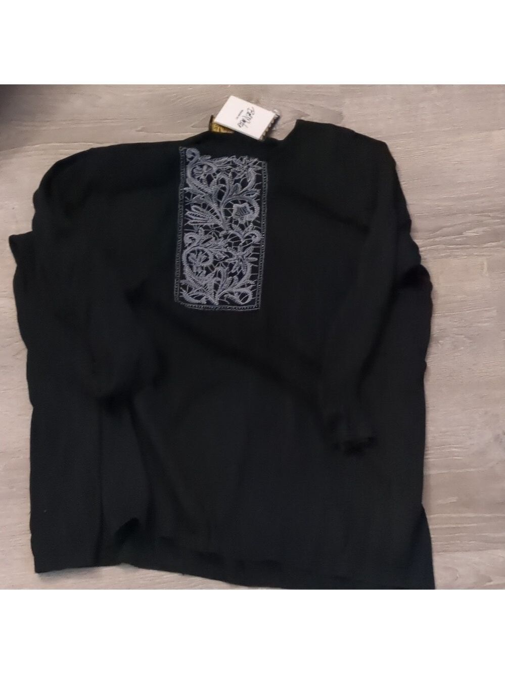 Bob Mackie black wearable art long sleeve top size 3x